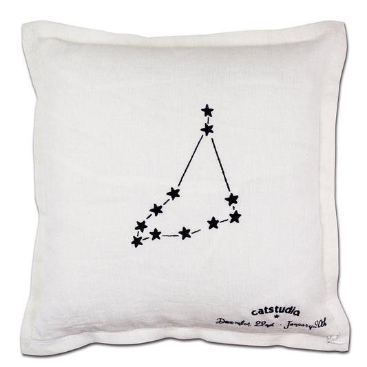 Capricorn Astrology Hand-Embroidered Pillow by Cat Studio Quirks!