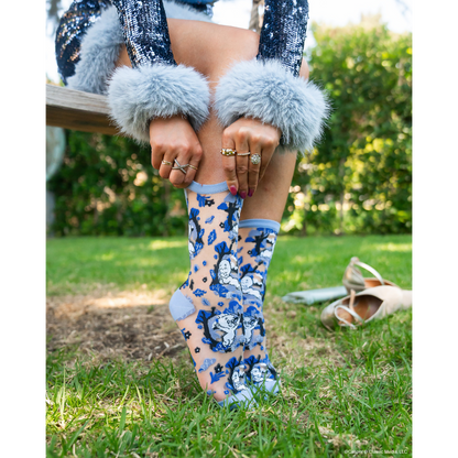 Casper and Trees Sheer Crew Sock