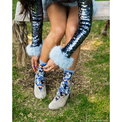 Casper and Trees Sheer Crew Sock