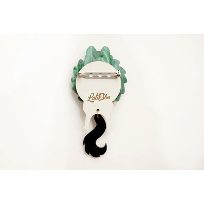 Cat in A Christmas Wreath Brooch by Laliblue