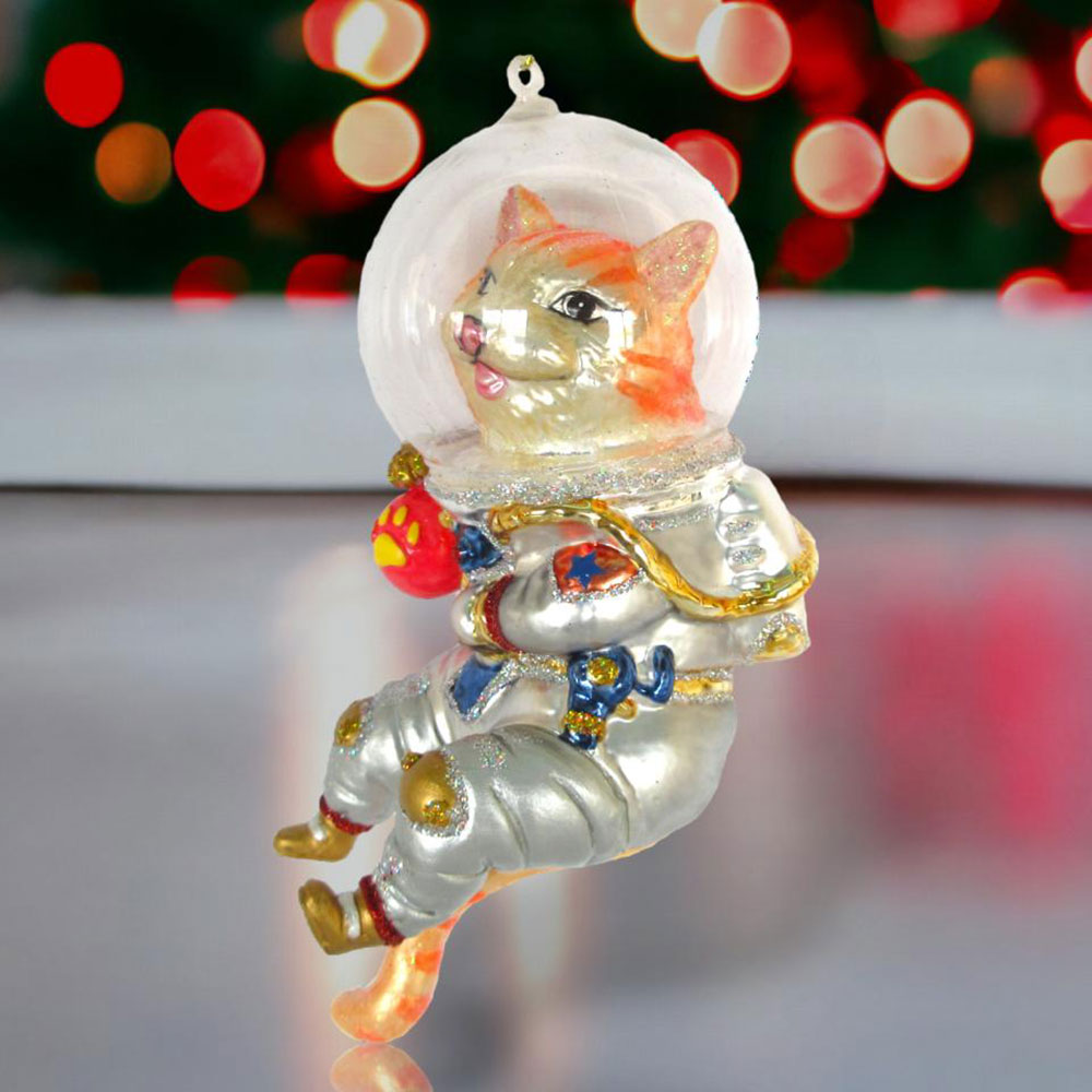 Cat in Space Suit Ornament by December Diamonds Quirks!