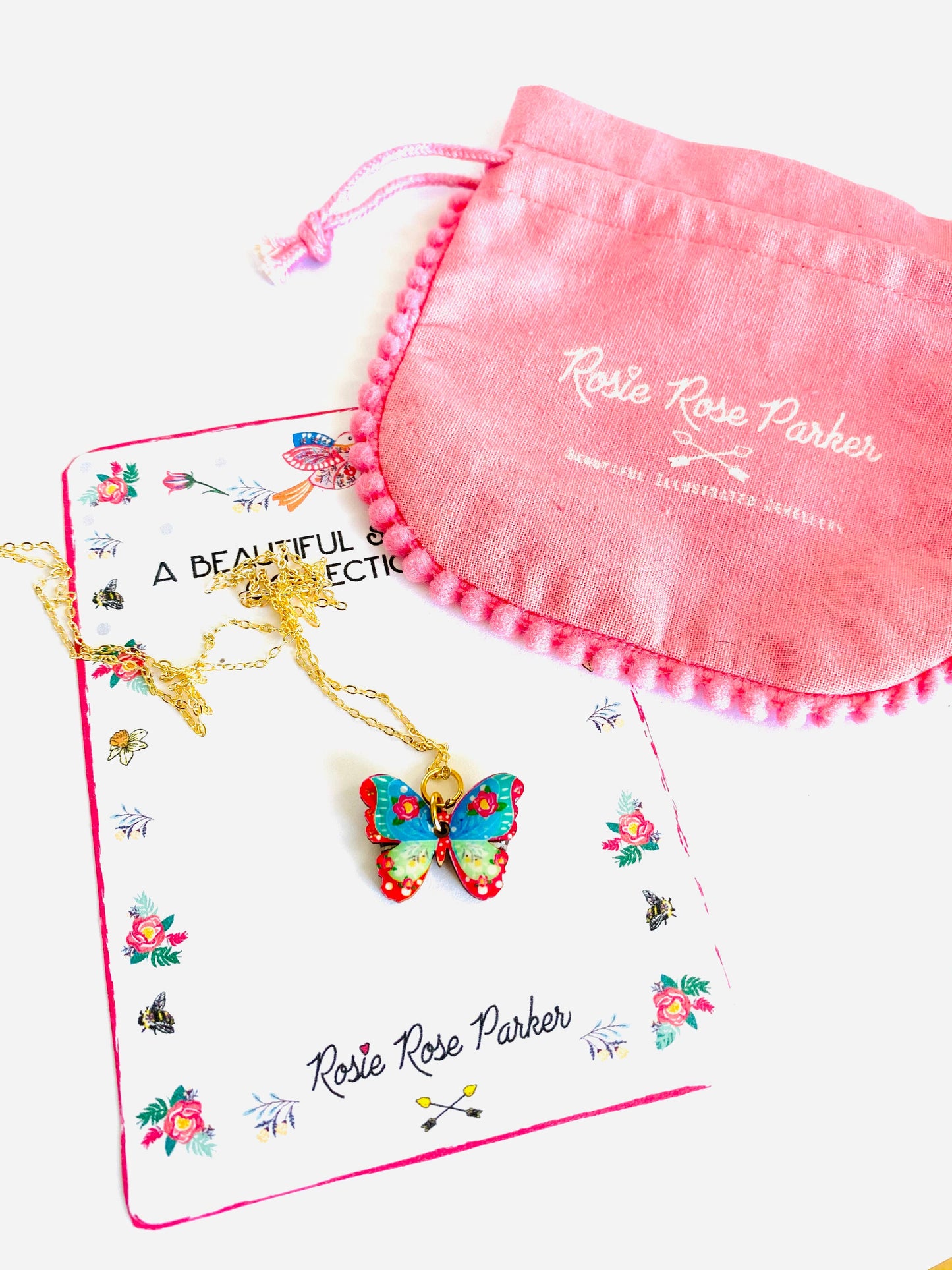 Butterfly Necklace on Gold Chain by Rosie Rose Parker Quirks!