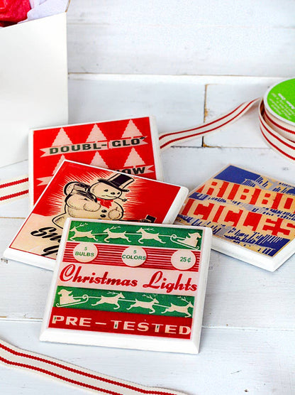 Vintage Christmas Drink Coaster Set Quirks!