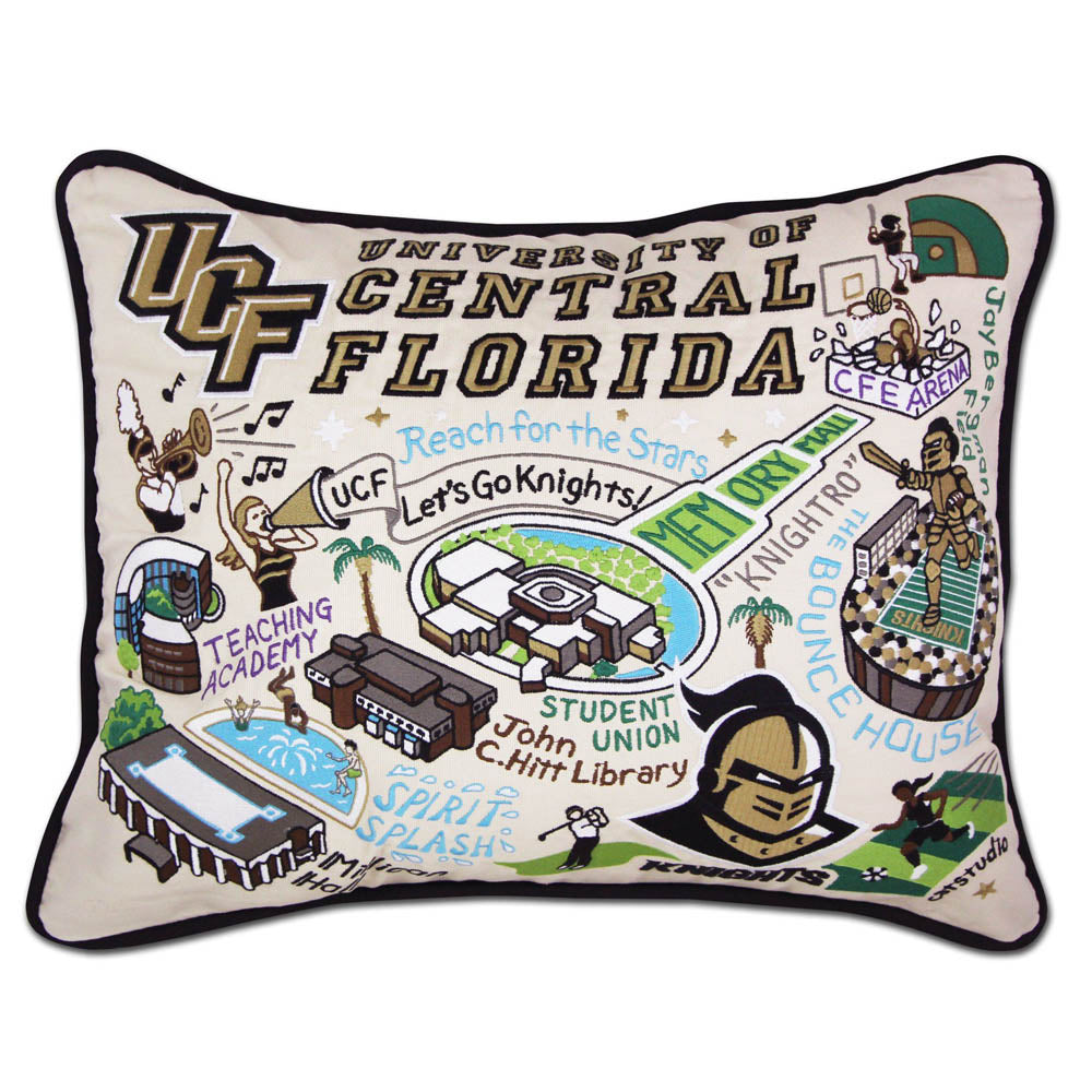 Central Florida, University of Collegiate Embroidered Pillow by CatStudio Quirks!