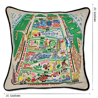 Central Park Hand-Embroidered Pillow