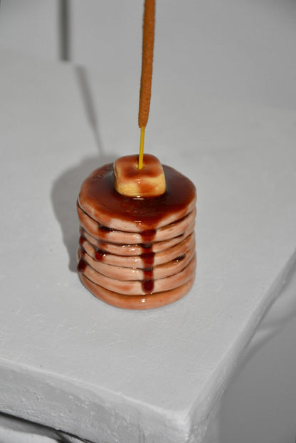 CERAMIC PANCAKE STACK INCENSE HOLDER