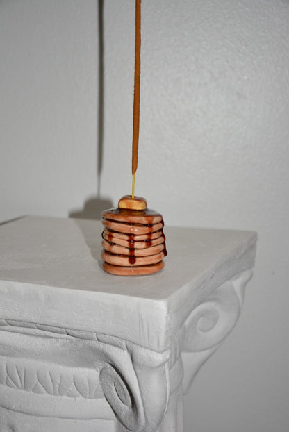 CERAMIC PANCAKE STACK INCENSE HOLDER