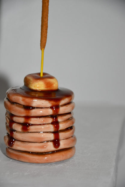 CERAMIC PANCAKE STACK INCENSE HOLDER