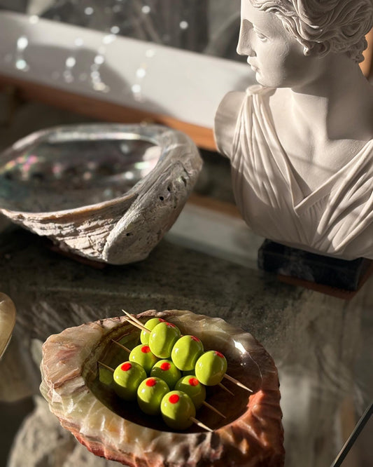 CERAMIC PIMENTO OLIVES - SET OF THREE