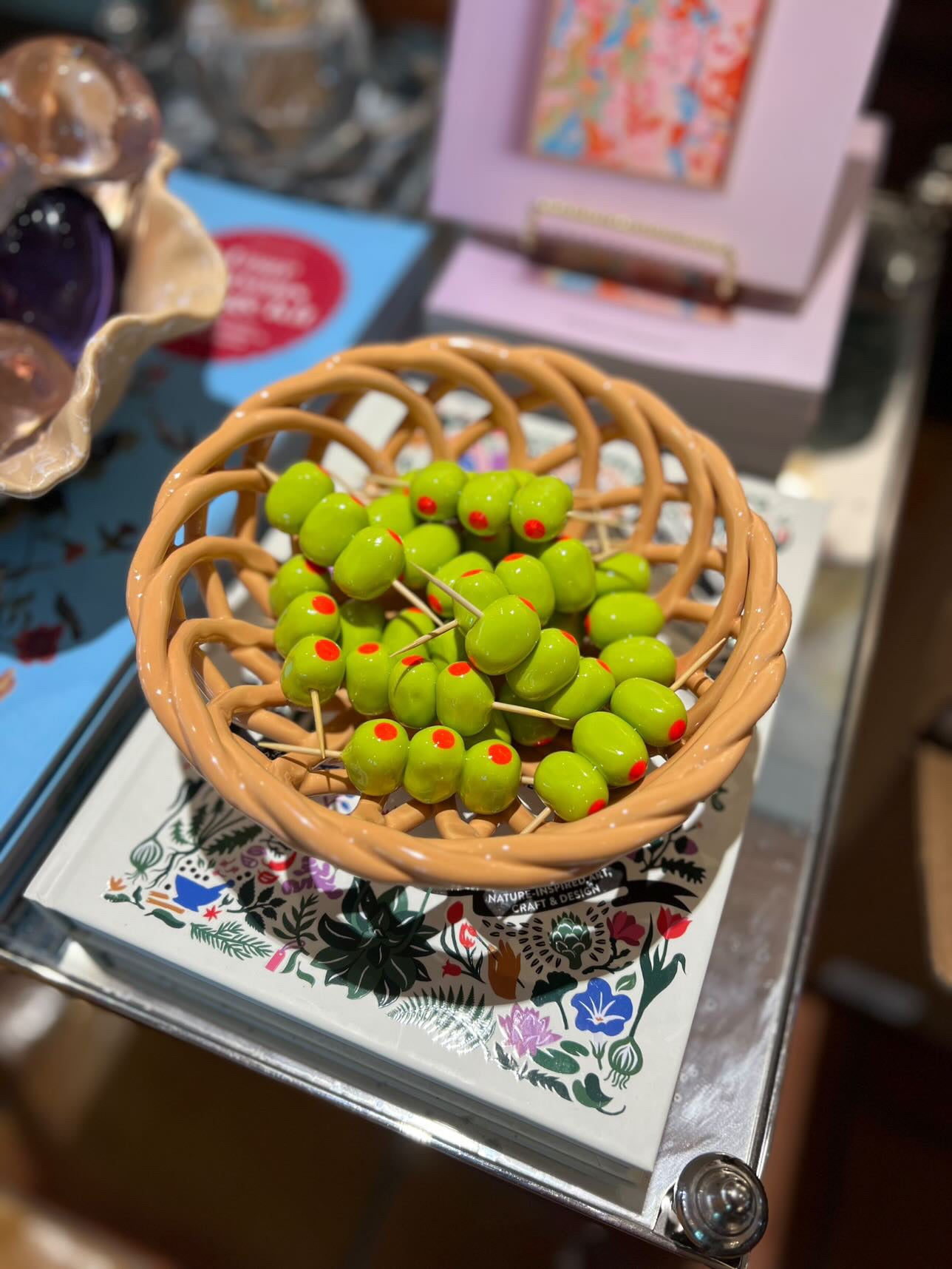 CERAMIC PIMENTO OLIVES - SET OF THREE