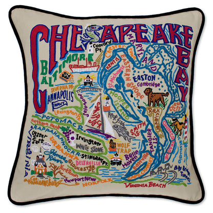 Chesapeake Bay Hand-Embroidered Pillow Quirks!