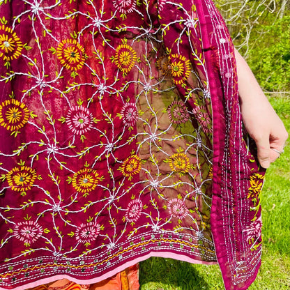 Chiffon Phulkari Scarf