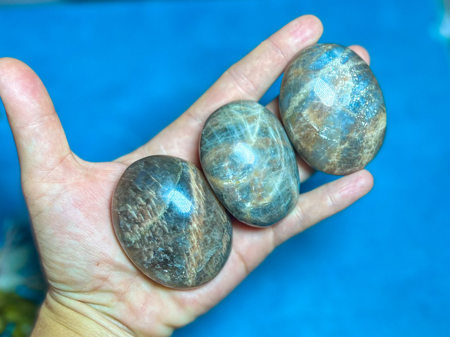 Chocolate Moonstone Crystal Palmstones