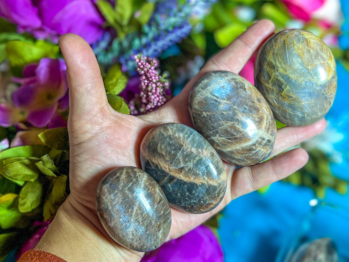 Chocolate Moonstone Crystal Palmstones