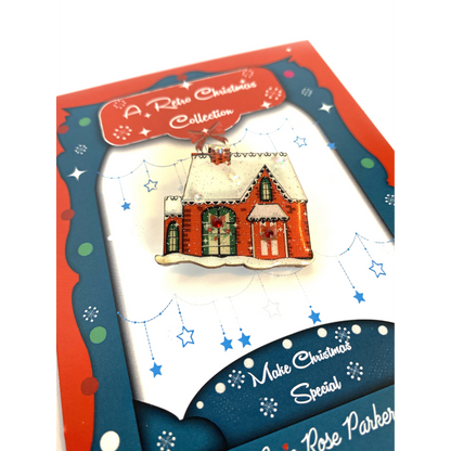 Christmas House Brooch by Rosie Rose Parker
