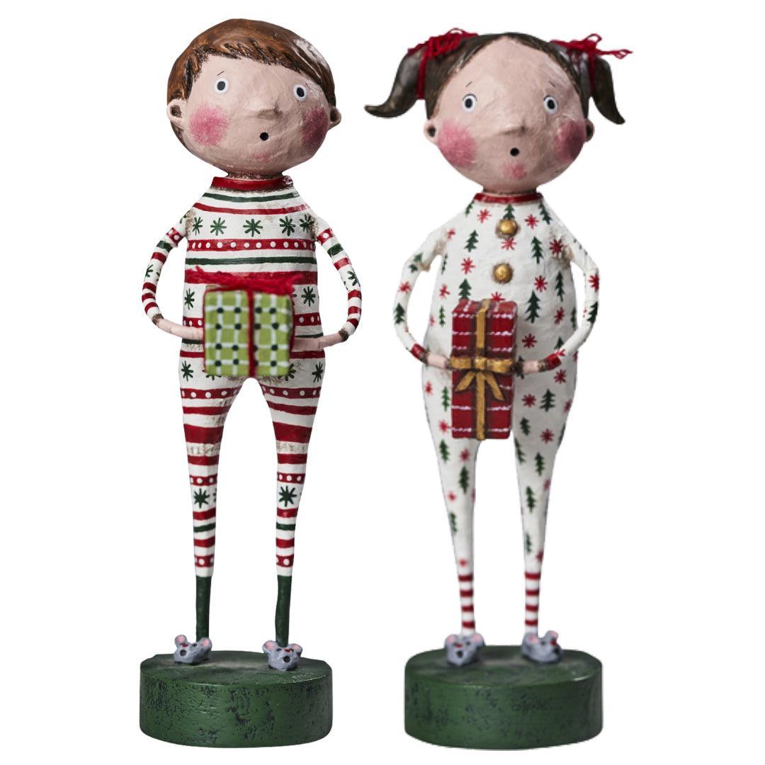 Christmas Jammies Set of 2 Lori Mitchell Figurines Quirks!