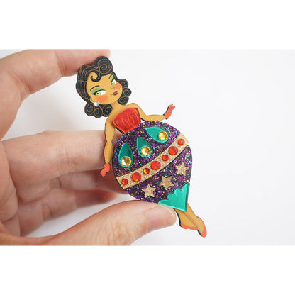 Christmas Ornament with Stars Brooch by Laliblue