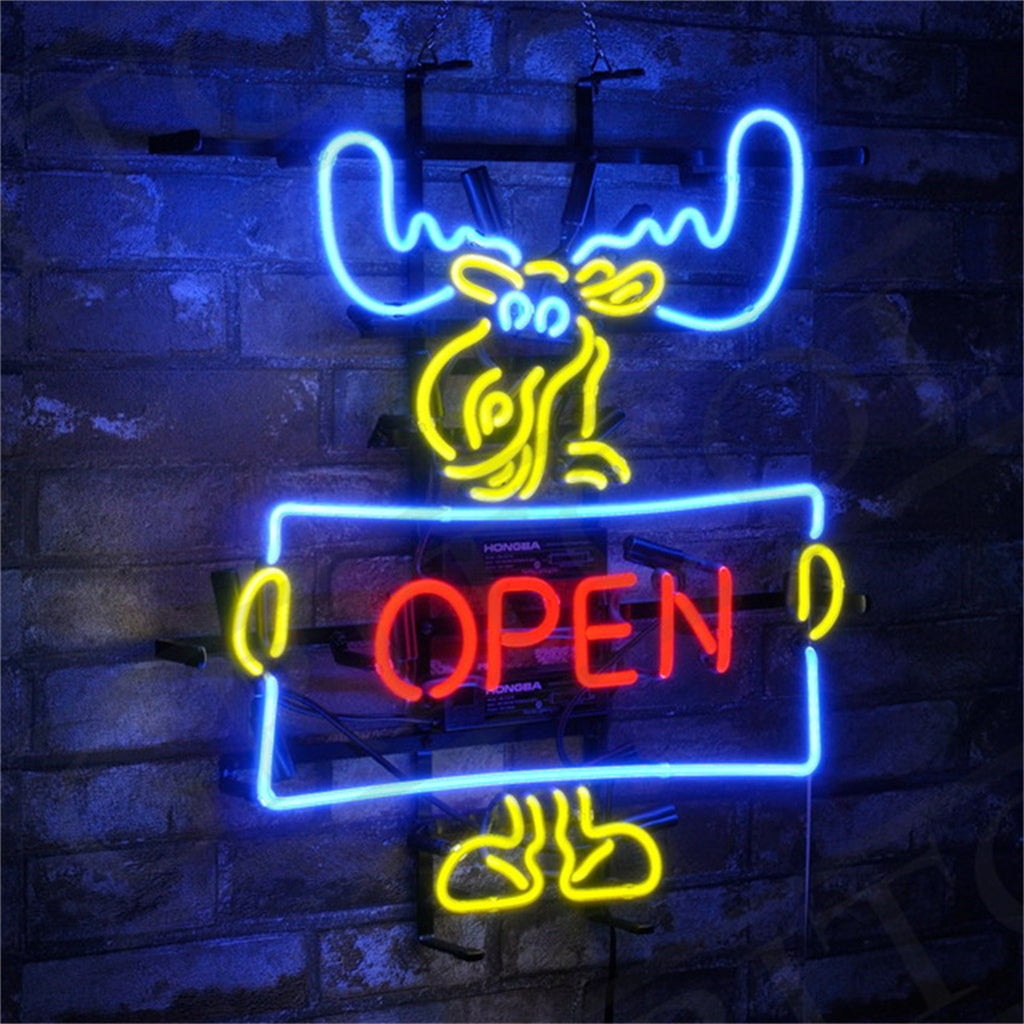 Christmas Elk Deer Open Neon Signs Light Neon Signs Land