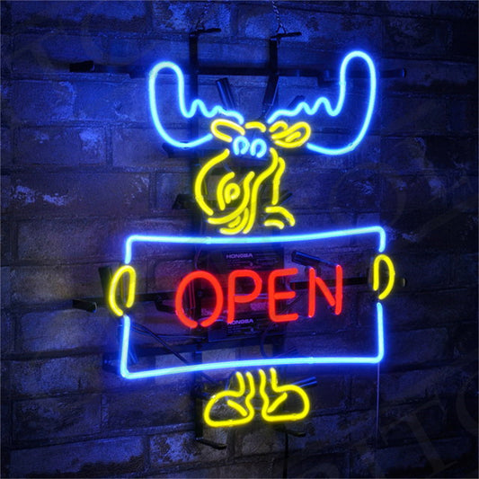 Christmas Elk Deer Open Neon Signs Light Neon Signs Land