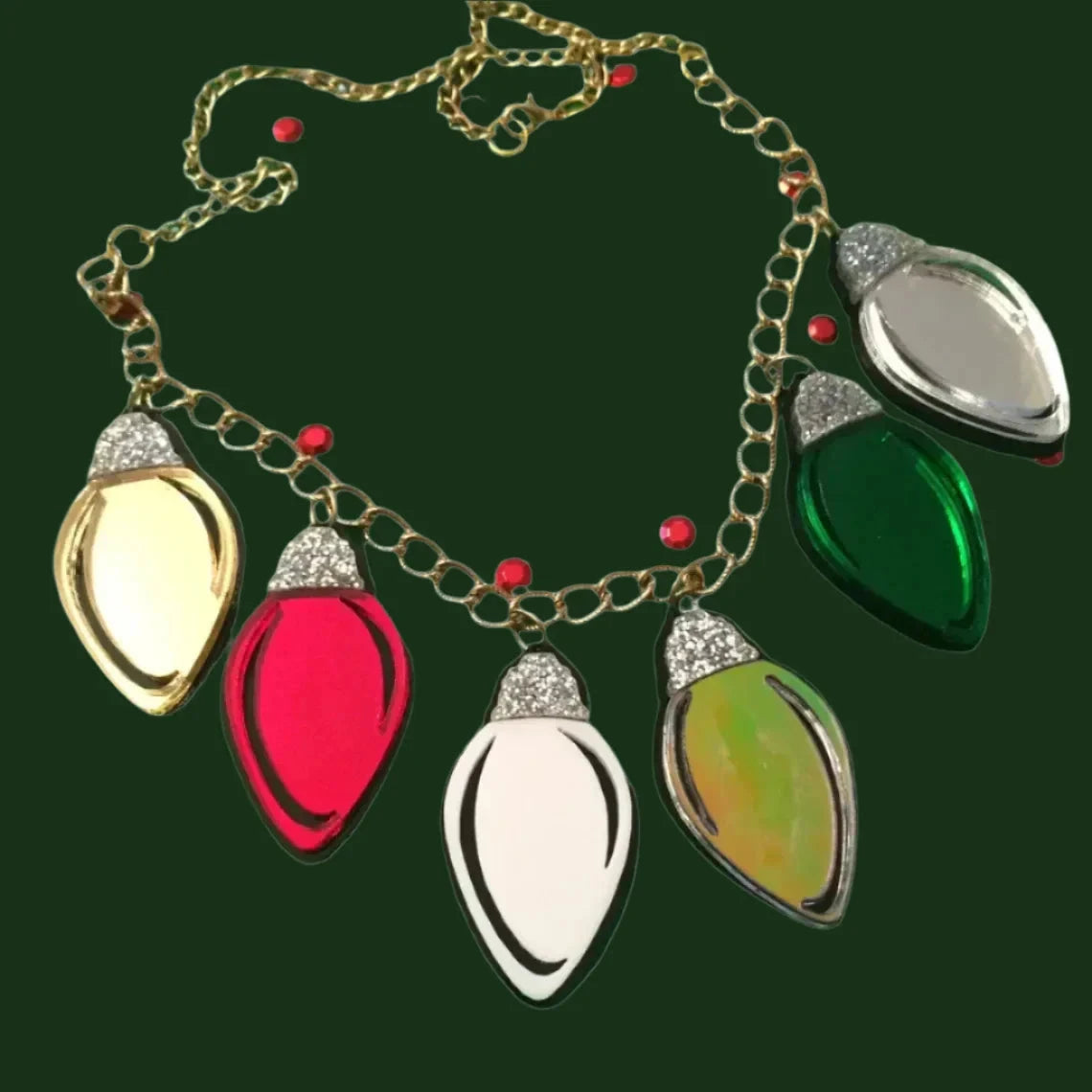Christmas Lights Holiday Acrylic Charm Necklace Quirks!
