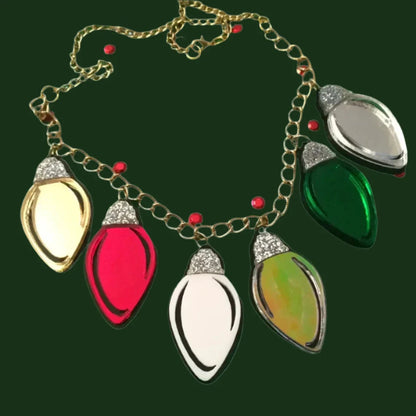 Christmas Lights Holiday Acrylic Charm Necklace Quirks!