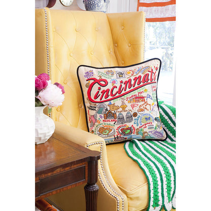 Cincinnati Hand-Embroidered Pillow Quirks!