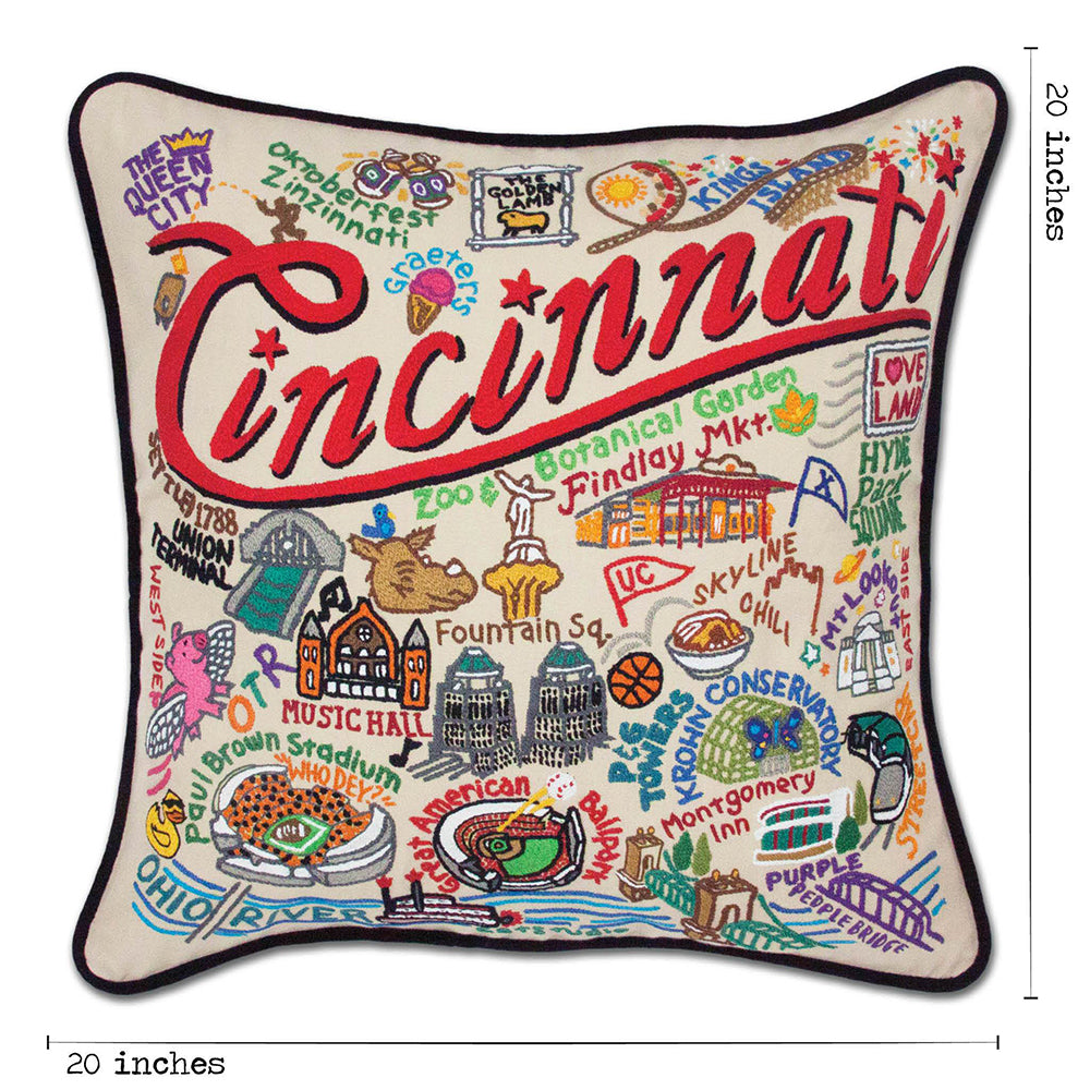 Cincinnati Hand-Embroidered Pillow Quirks!