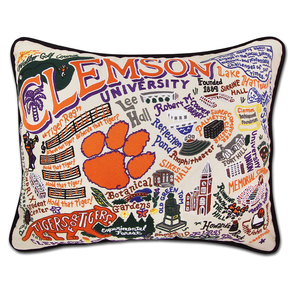 Clemson University Collegiate Hand-Embroidered Pillow Quirks!