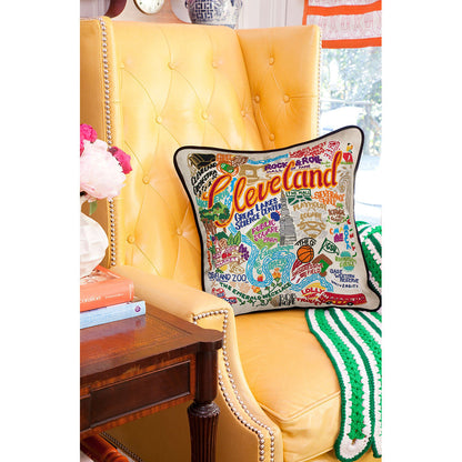 Cleveland Hand-Embroidered Pillow Quirks!