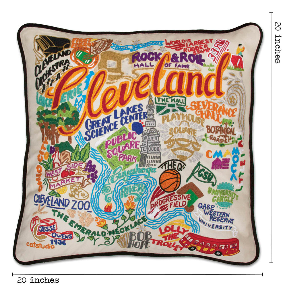 Cleveland Hand-Embroidered Pillow Quirks!