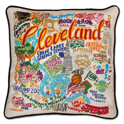 Cleveland Hand-Embroidered Pillow Quirks!