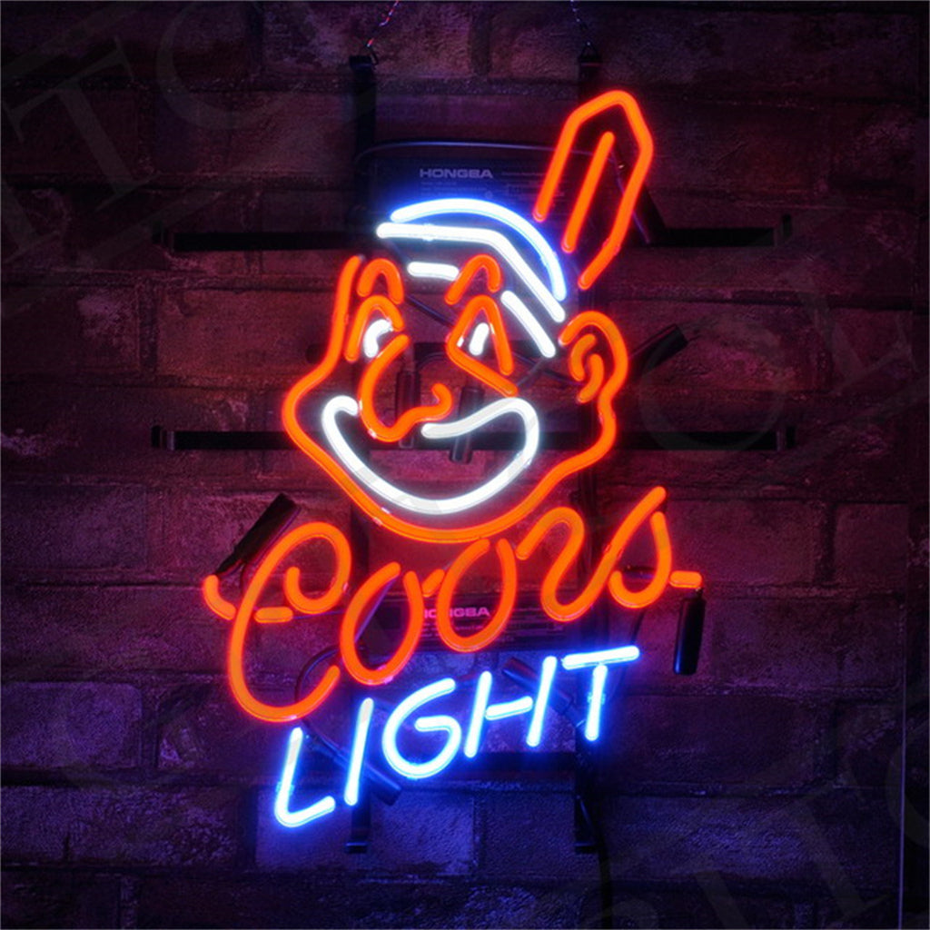 Cleveland Indians Coors Light Beer Neon Signs Light Neon Signs Land