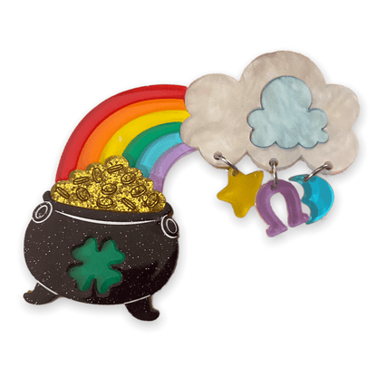 Clover the Rainbow Brooch by Lipstick & Chrome Quirks!