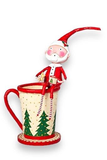 Cocoa and Cookies Santa Figurine by Lori Mitchell Quirks!