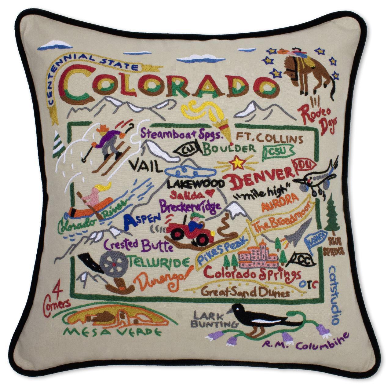 Colorado Hand-Embroidered Pillow Quirks!