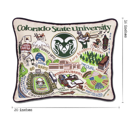 Colorado State University Collegiate Embroidered Pillow by CatStudio Quirks!