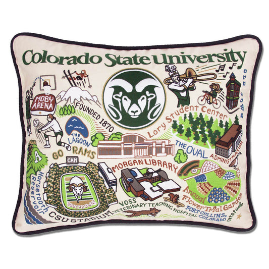 Colorado State University Collegiate Embroidered Pillow by CatStudio Quirks!