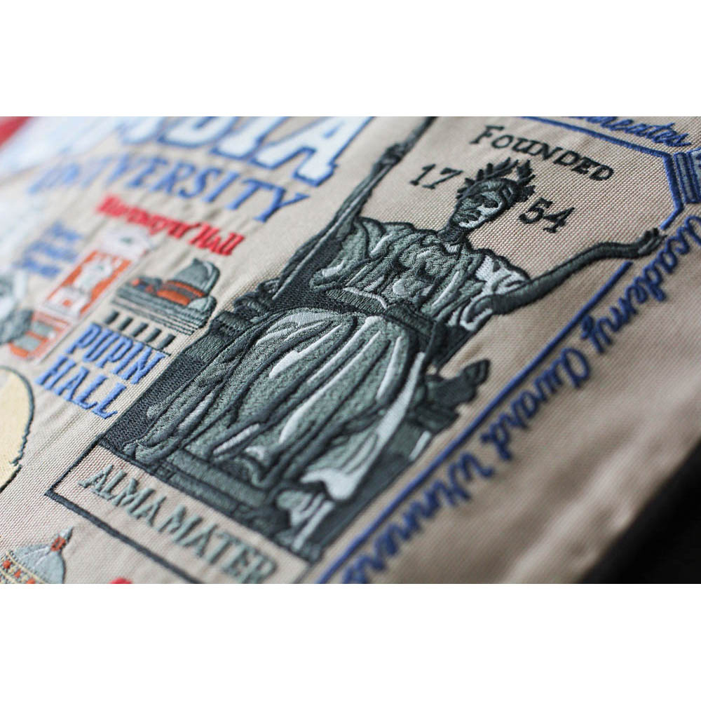 Columbia University Collegiate Embroidered Pillow by CatStudio Quirks!