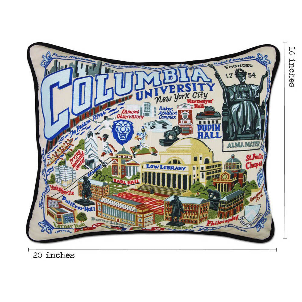 Columbia University Collegiate Embroidered Pillow by CatStudio Quirks!