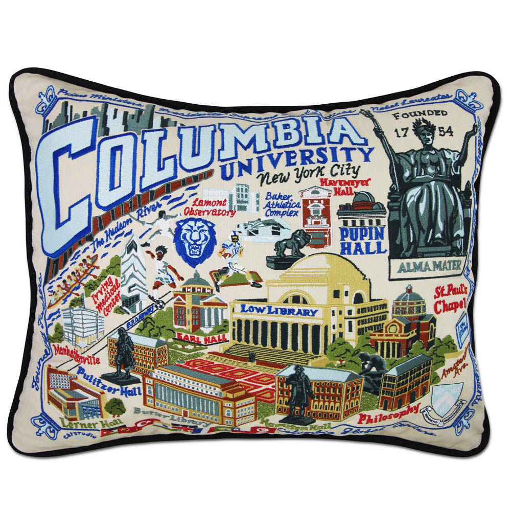 Columbia University Collegiate Embroidered Pillow by CatStudio Quirks!