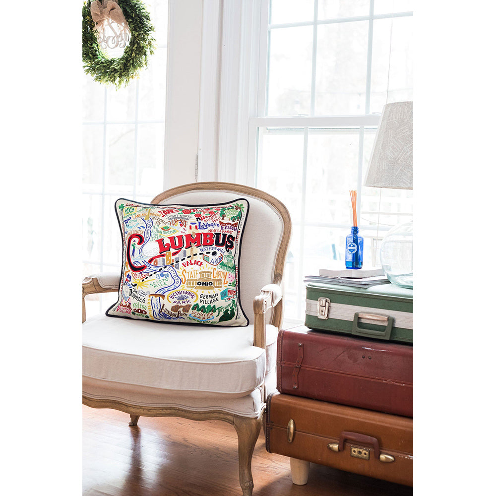 Columbus Hand-Embroidered Pillow Quirks!