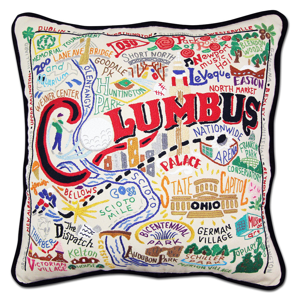 Columbus Hand-Embroidered Pillow Quirks!