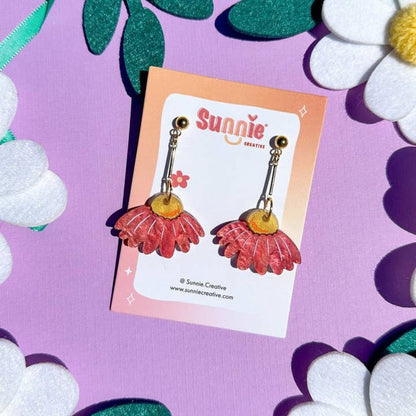 Coneflower Bloom Acrylic Earrings Quirks!
