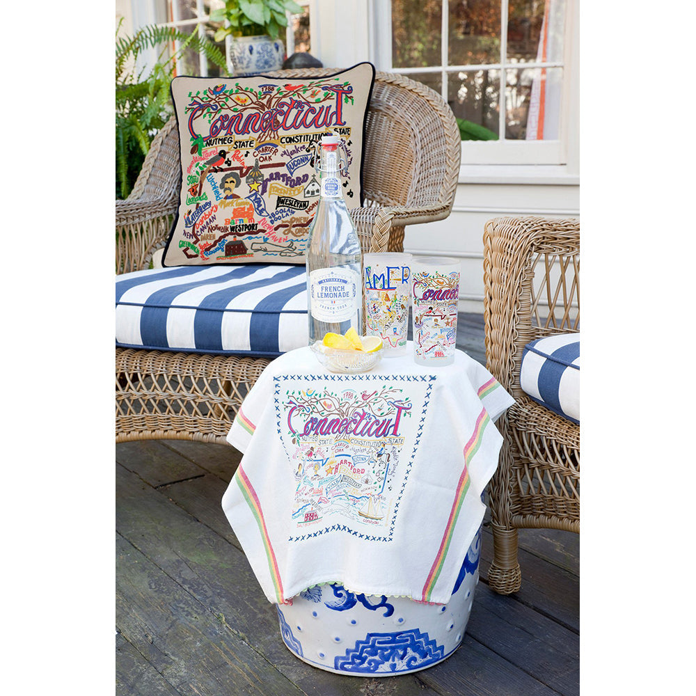 Connecticut Hand-Embroidered Pillow Quirks!