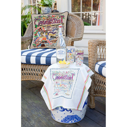 Connecticut Hand-Embroidered Pillow Quirks!