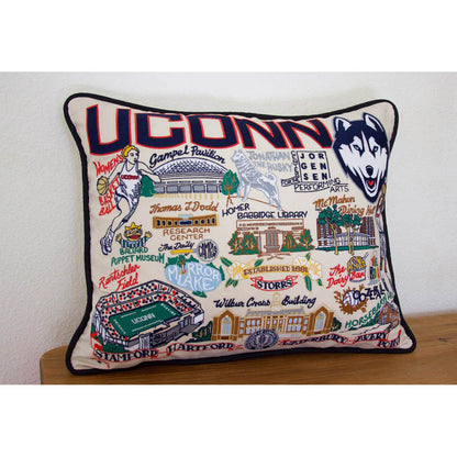 Connecticut, University of Collegiate Embroidered Pillow by CatStudio Quirks!