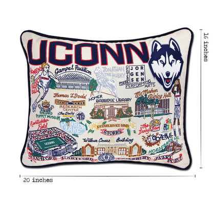 Connecticut, University of Collegiate Embroidered Pillow by CatStudio Quirks!