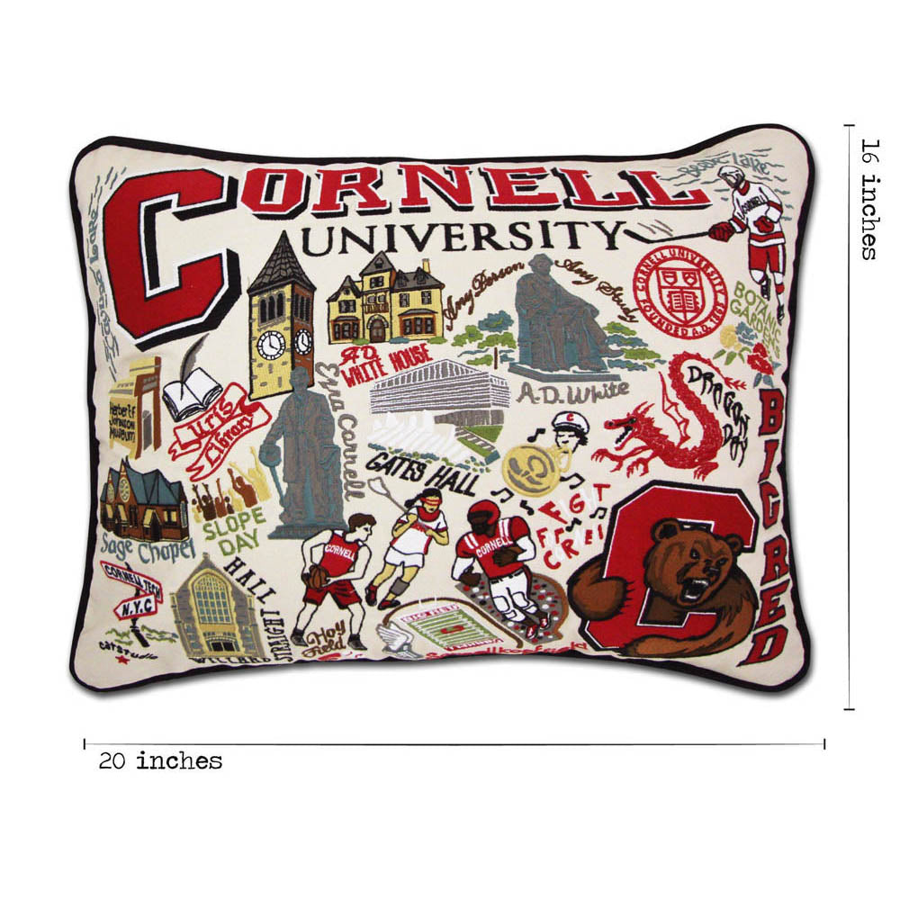 Cornell University Collegiate Embroidered Pillow by CatStudio Quirks!