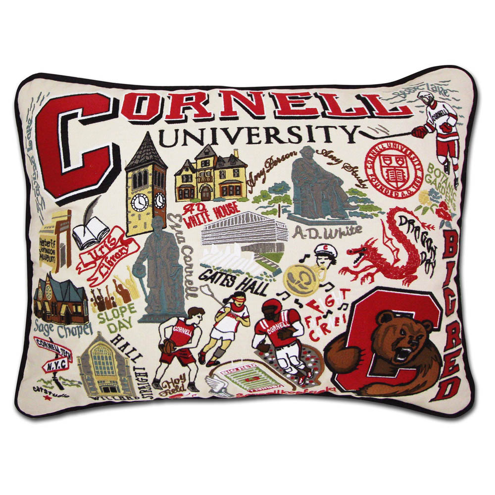Cornell University Collegiate Embroidered Pillow by CatStudio Quirks!