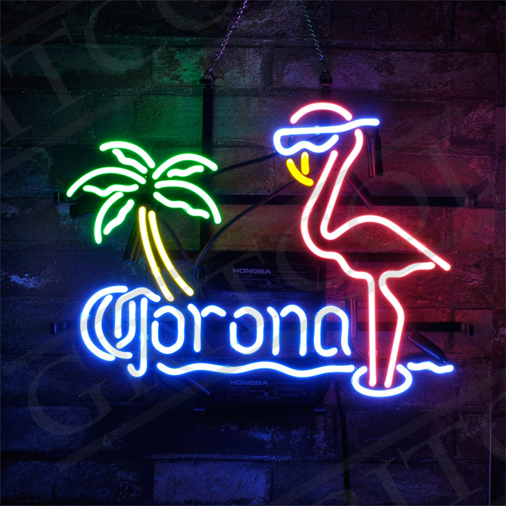 Corona Extra Flamingo Palm Tree Neon Light Sign Neon Signs Land